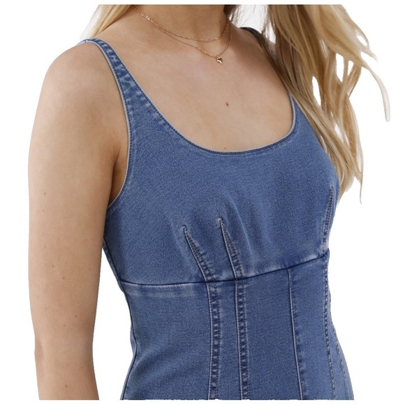 No Boundaries Womens Denim Mini Casual Summer Jean Dress Medium Wash Size M - Picture 4 of 7